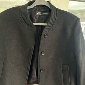 Zara Classic Black Bomber Jacket